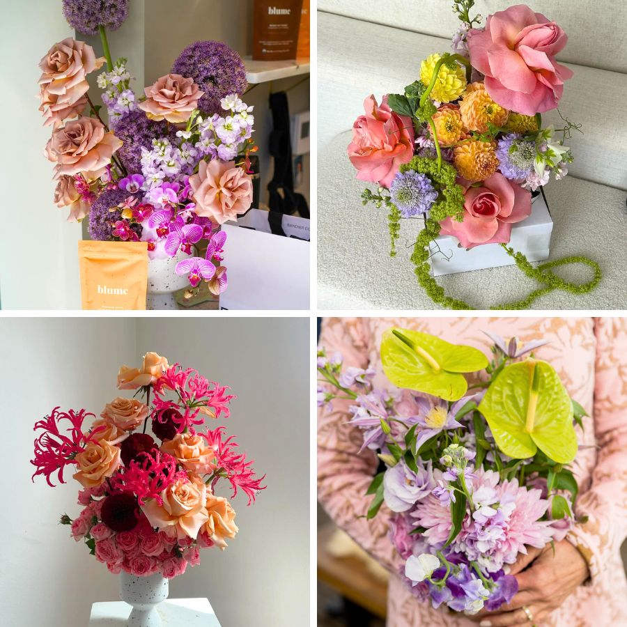 Colors and flowers in arrangements by Bitchin Blooms