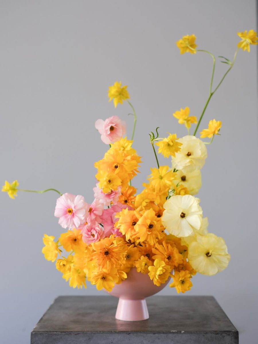 Arrangement with Moderna Ranunculus by Elle Crocker Arrangement with Moderna Ranunculus by Elle Crocker
