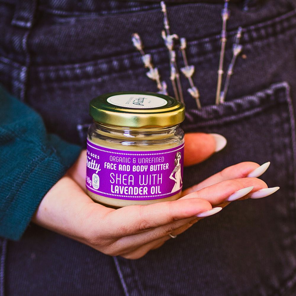 Lavender-based facial butter Purple lavender sprigs distilled into oil, easing oily skin, dark circles, and tension while enhancing overall well-being.