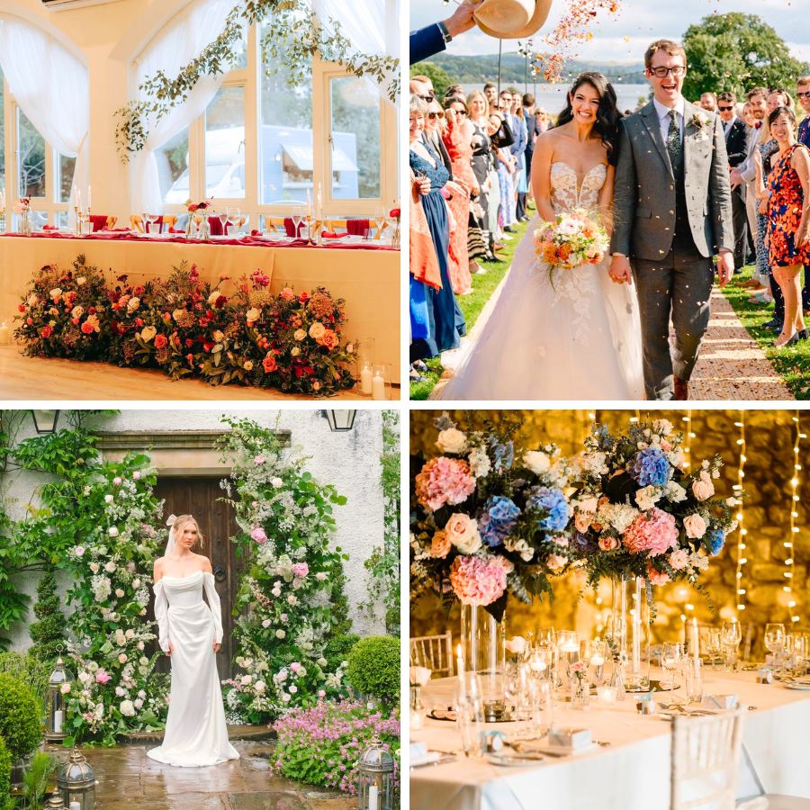 Different wedding floral styles by Rose and Bloom