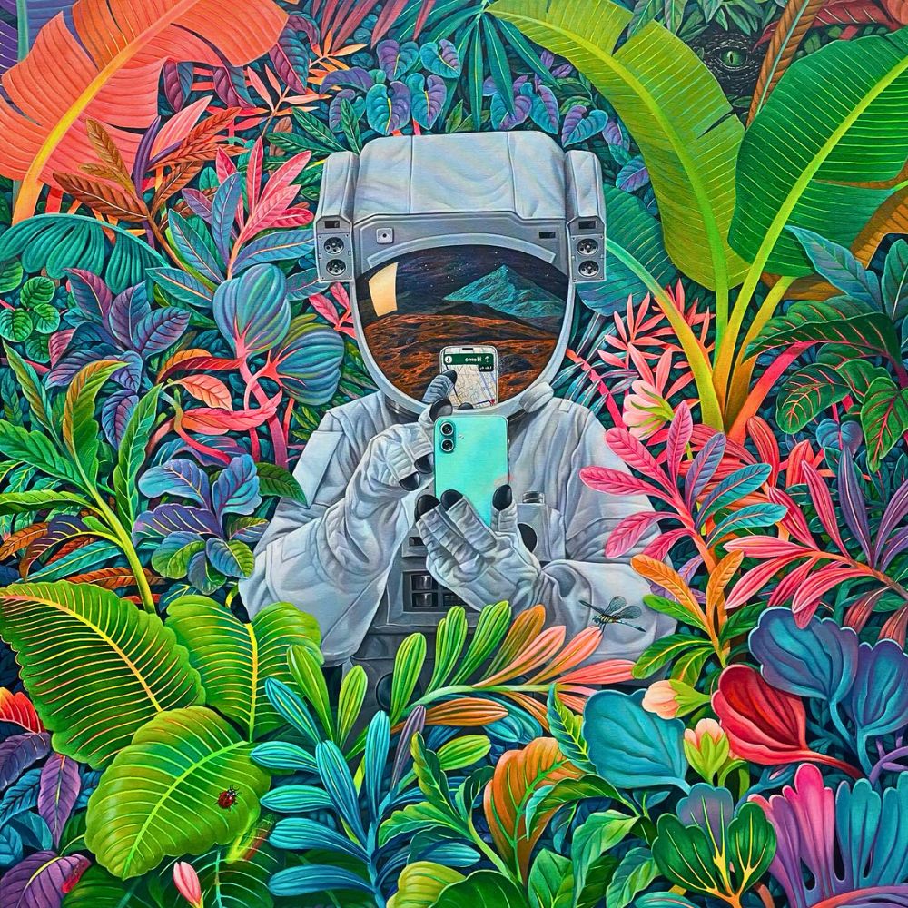 Floral art Agus Putu Suyadnya’s Symbiotic Utopia Paints a Surreal Vision of Nature and Humanity’s Survival