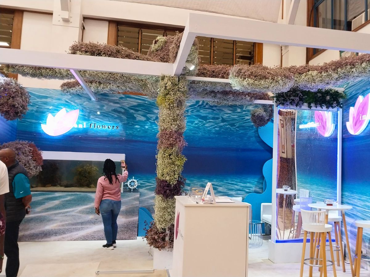 Check Imani Flowers booth design at the IFTEX 2025 Imani Flowers