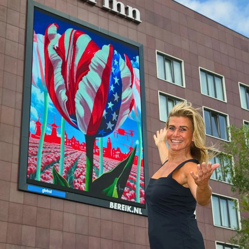 Wilma Mesma’s Tulip Artwork Along President Trump’s Route to NATO Summit Highlights Dutch and U.S Ties
