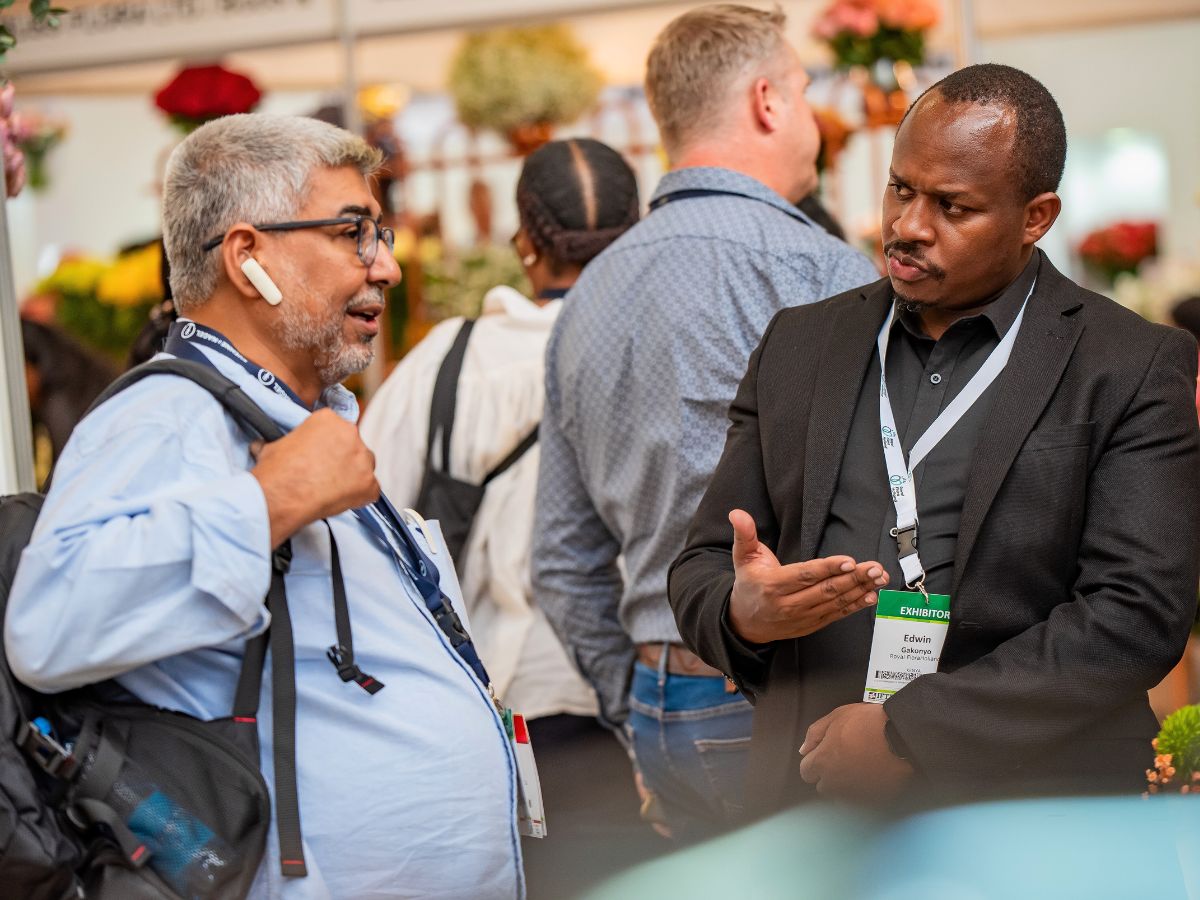 Edwin Gakonyo having a conversation with Suleiman of United Flowers Group 10 Questions to Edwin Gakonyo