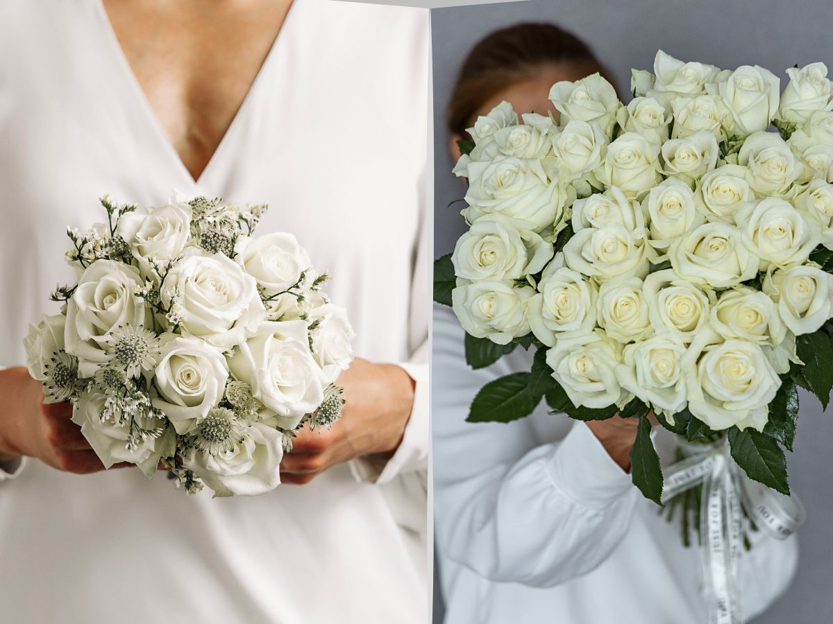 Bridal bouquet and a bunch of Rose Mont Royal Rose Mont Royal