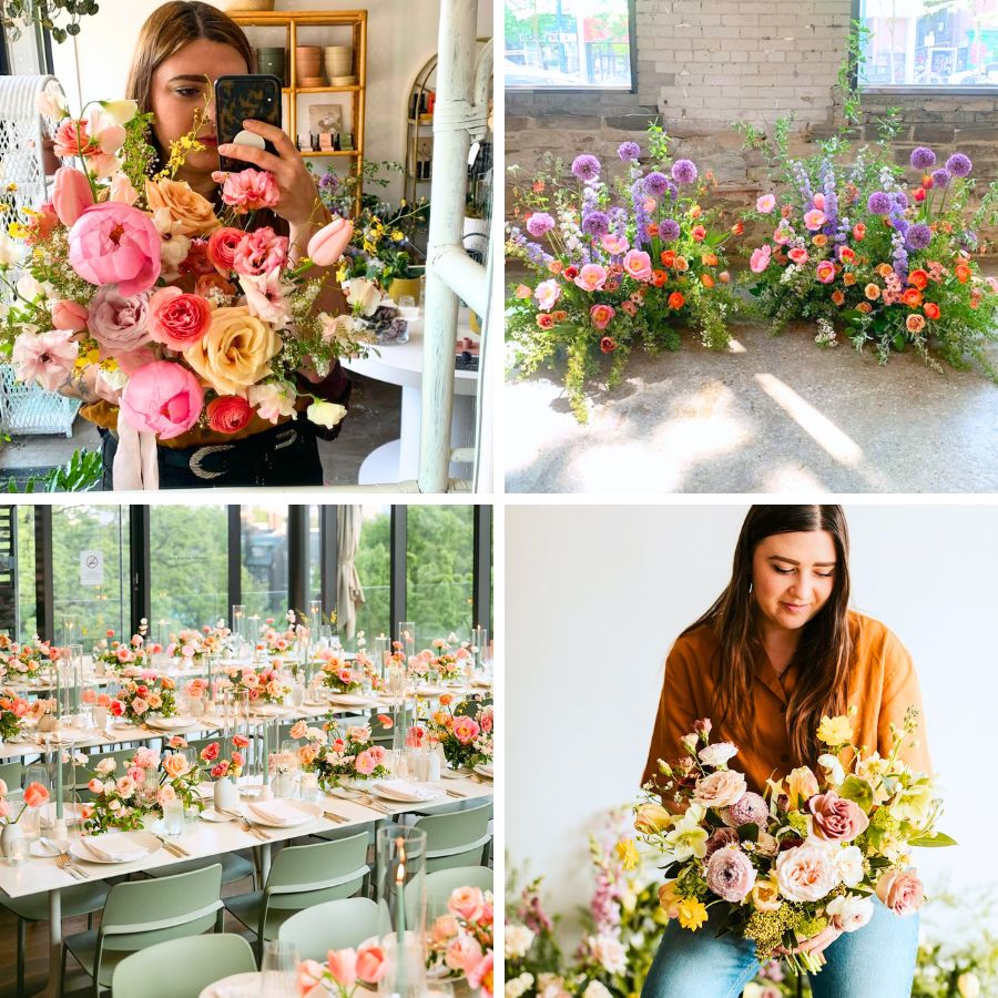 Deanna Balmer with her floral creations