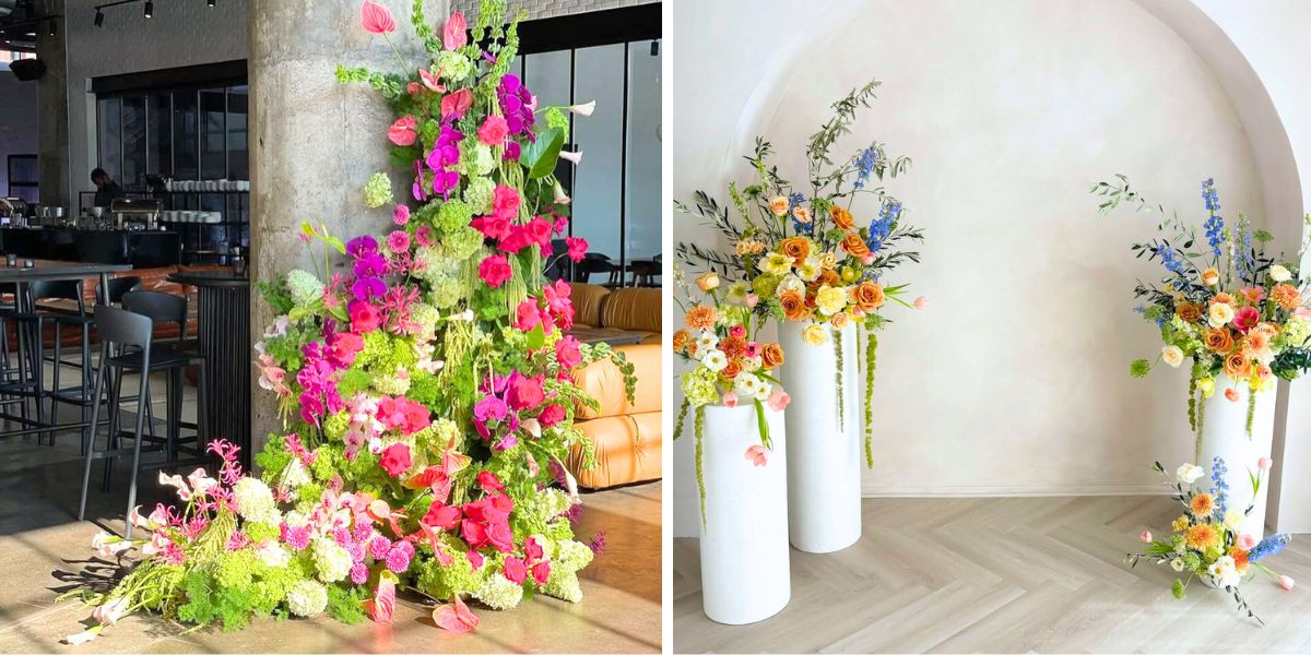 Bold colors in floral design