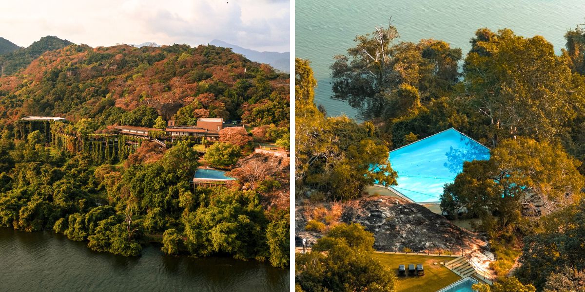 Parts of the Sri Lankan hotel filled with greenery