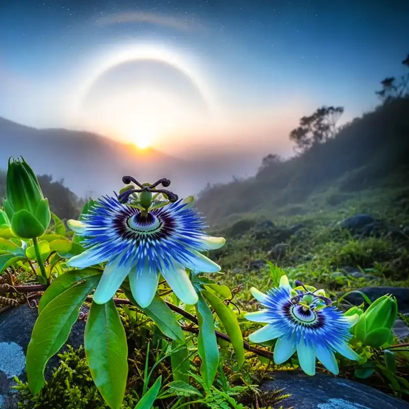 Passiflora in sunrise
