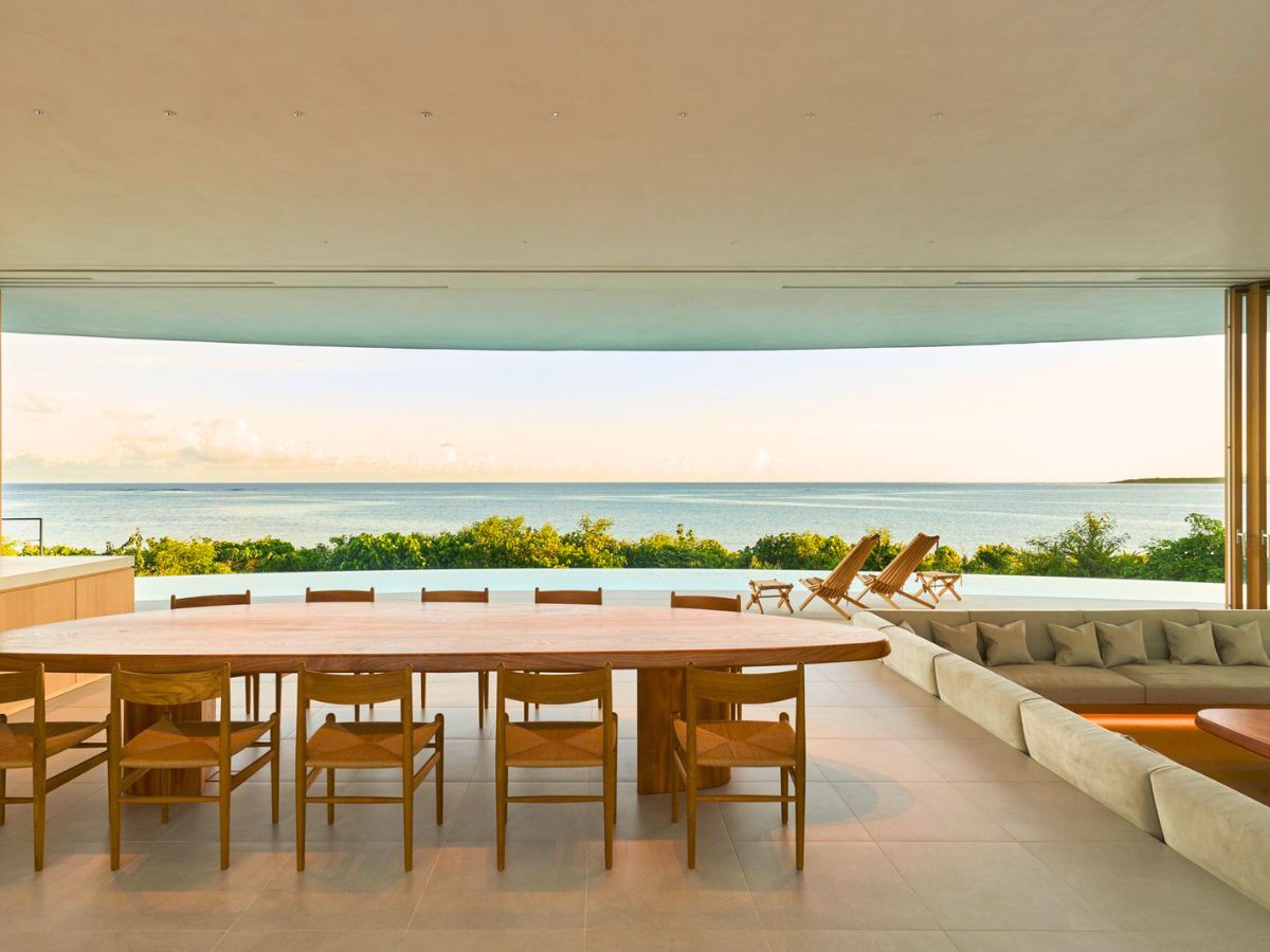 Living room and dinner area with a view Living room and dinner area with a view
