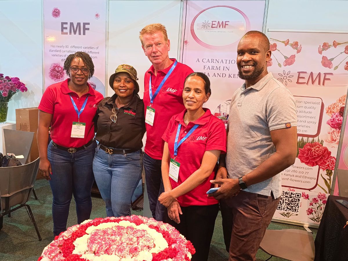 With Claris of Wafex Kenya and team EMF at HortiFlora show Marketing for growers