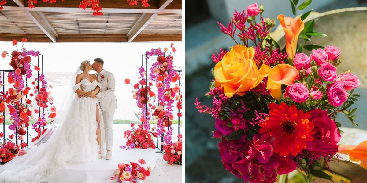 Floral design in bold colors by Fiorentino
