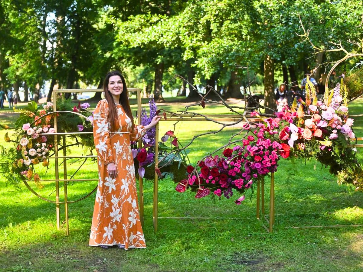 Kristina Rimiene and Her Design at the Rose Festival Kristina Rimiene and Her Design at the Rose Festival