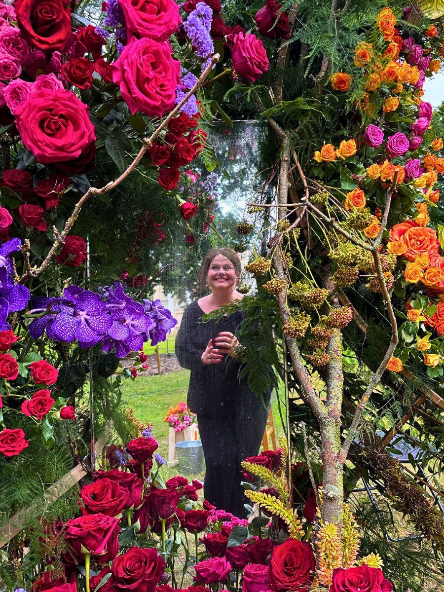 Iwona Kwiatek Looking in Her Mirror at Rose Festival