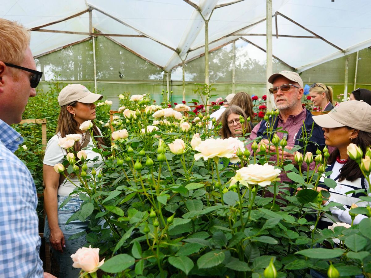 Group visiting Alexandra Farms in Bogota