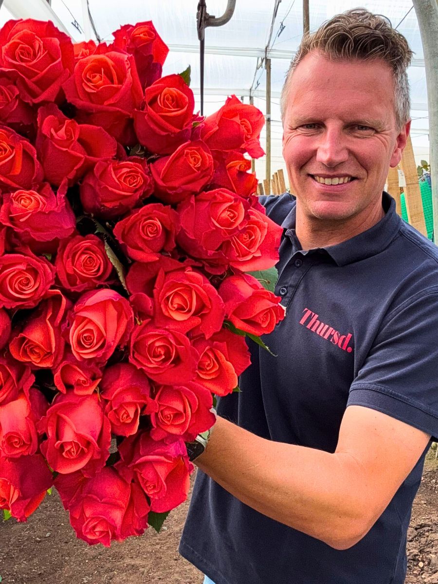 Peter van Delft With Rose Orangiata From De Ruiter