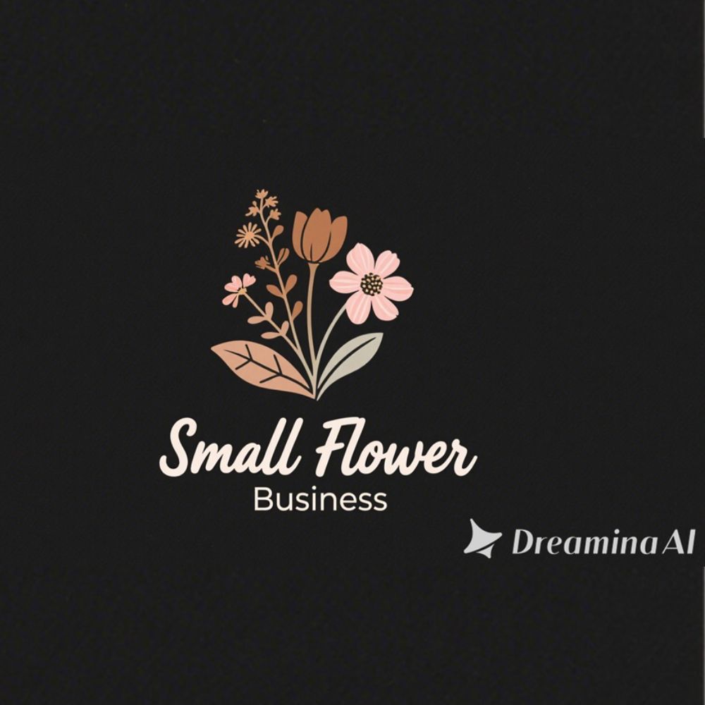 Flower business logo design with AI