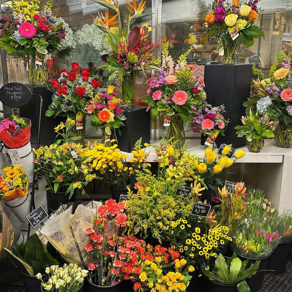 Colorful flowers in local shop