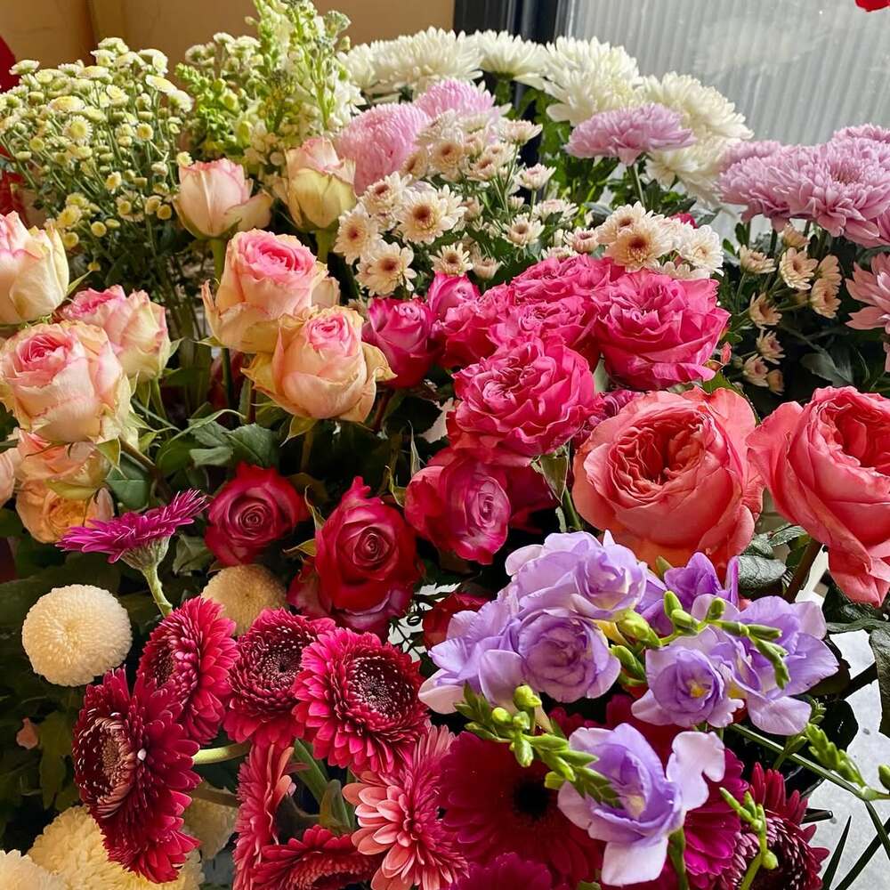 Fresh blooms in floral shop