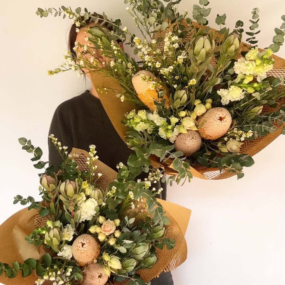 Natural winter-themed flower arrangements