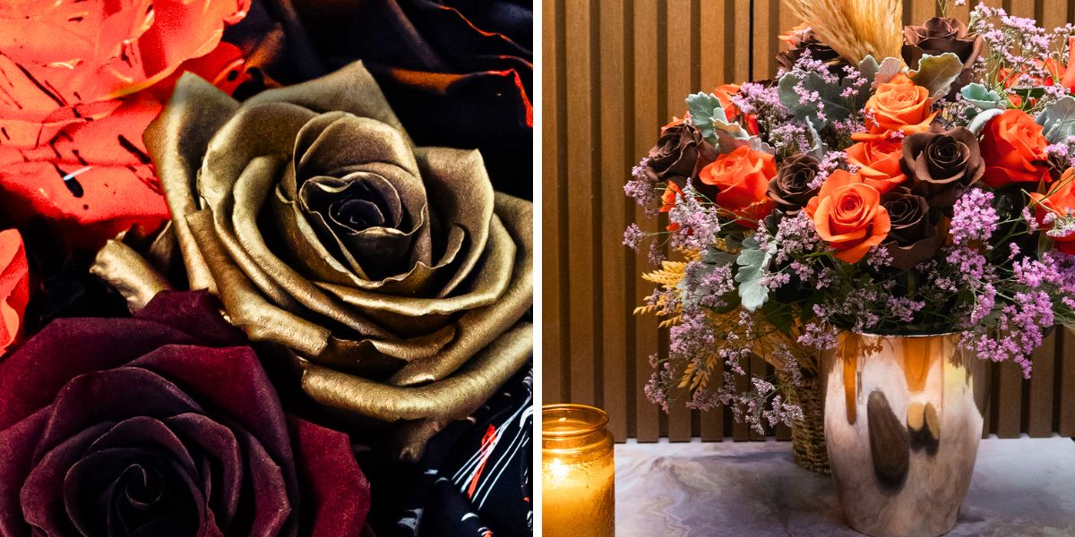 Seasonal tinted roses for fall Seasonal tinted roses for fall