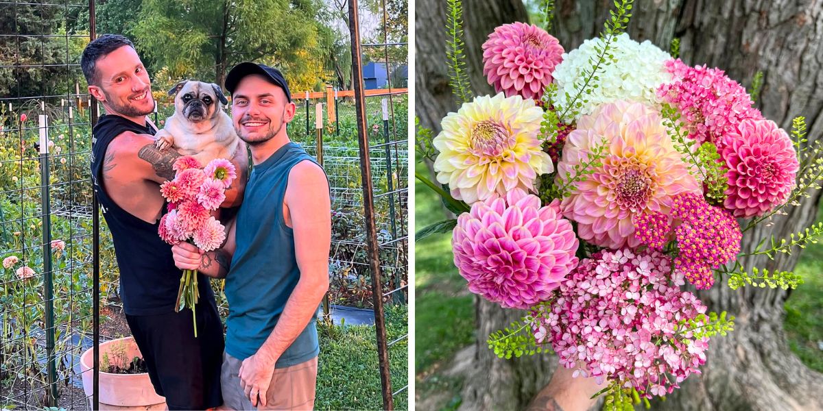 Christopher and Wyatt of Darcy Dahlia Farm Christopher and Wyatt of Darcy Dahlia Farm