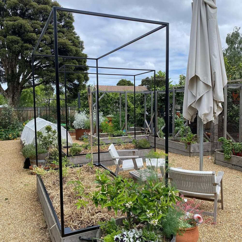 Raised garden beds with frames