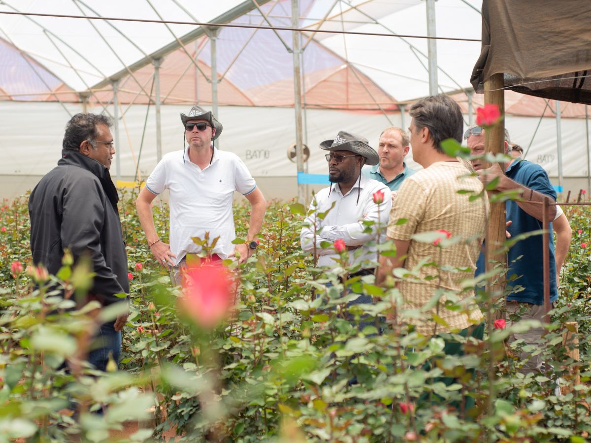 Jackson at Fontana farm with Girish guiding some visiting buyers 10 Questions to Jackson Waweru