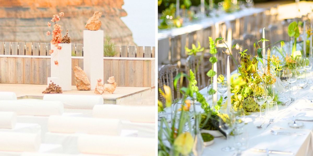 Green and peachy designs by Bosque