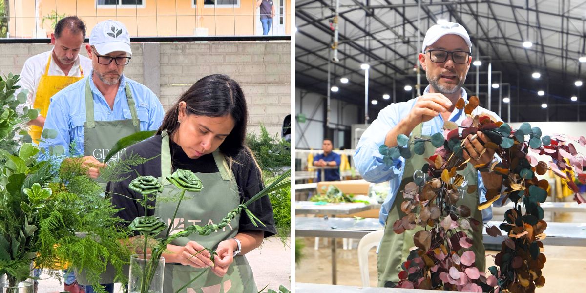 The floral designers working with TAKS foliage