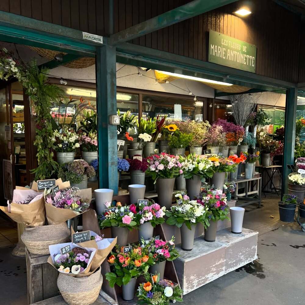 Colorful flower shop display outside Colorful flower shop display outside