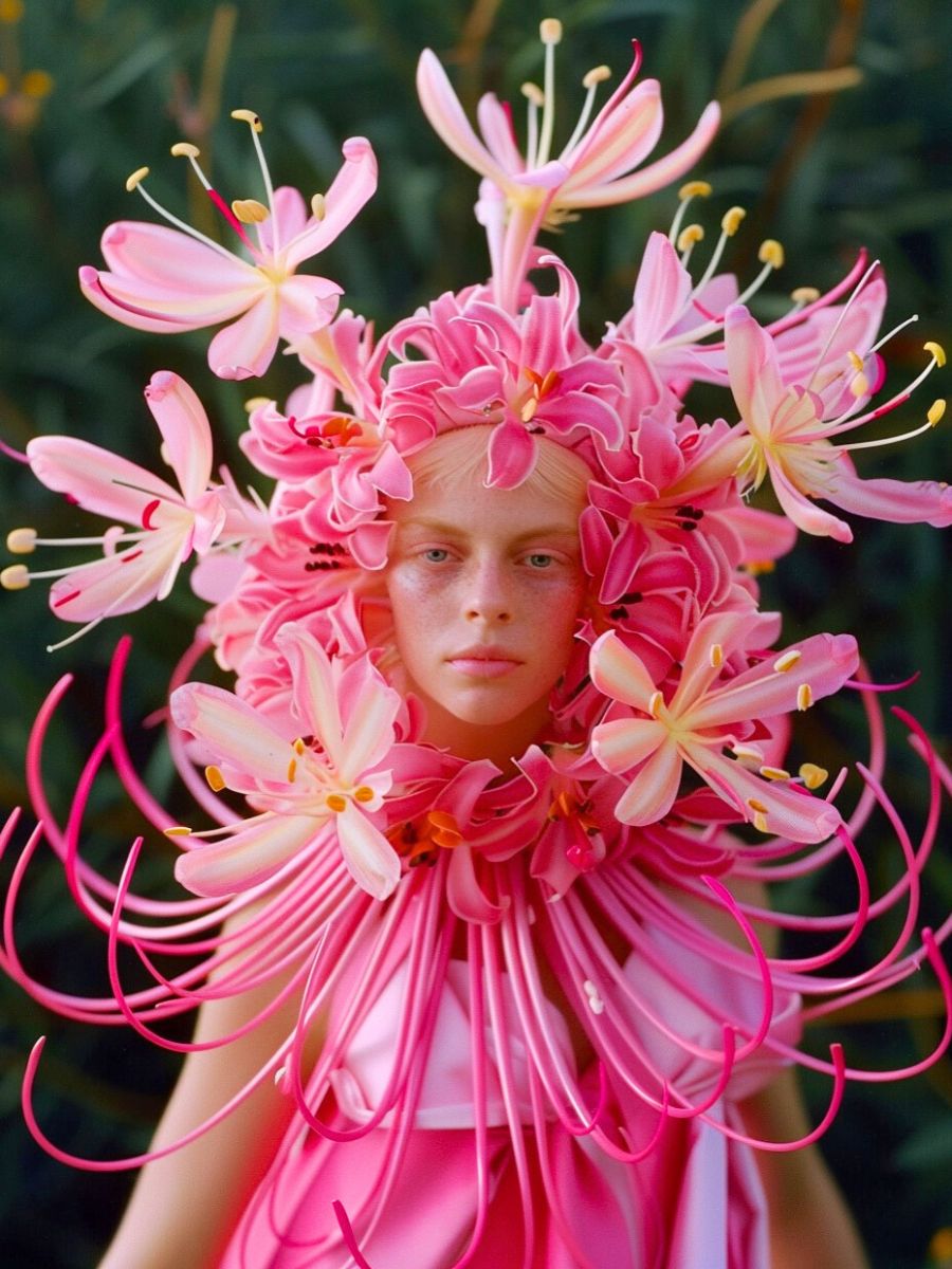 Pink blooming flowers made by AI Creative