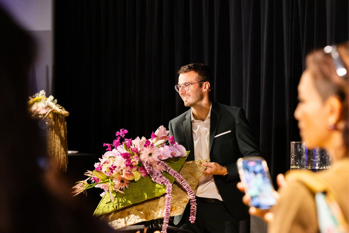 Max Hurtaud on Stage at World Cup Floral Art 2025