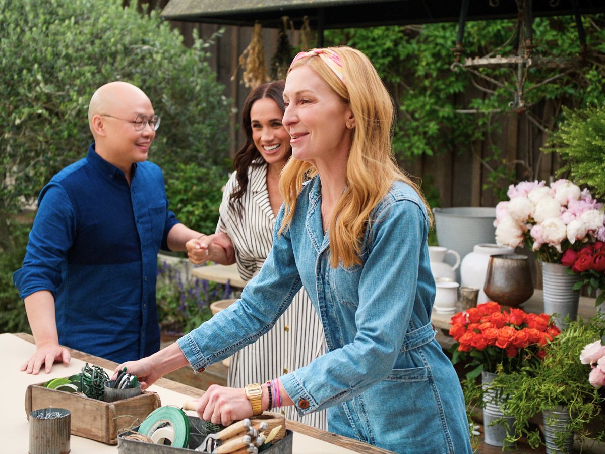Christina and Daniel with Meghan during a floral session Florabundance