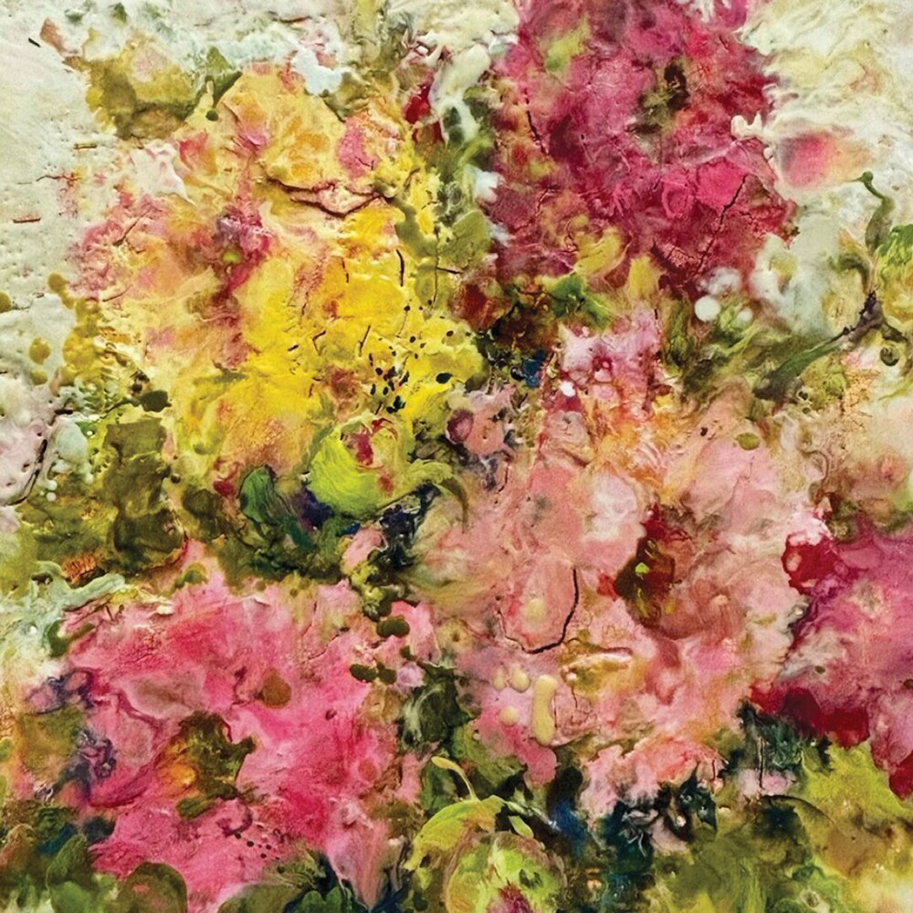 Abstract floral wallpaper with vibrant hues