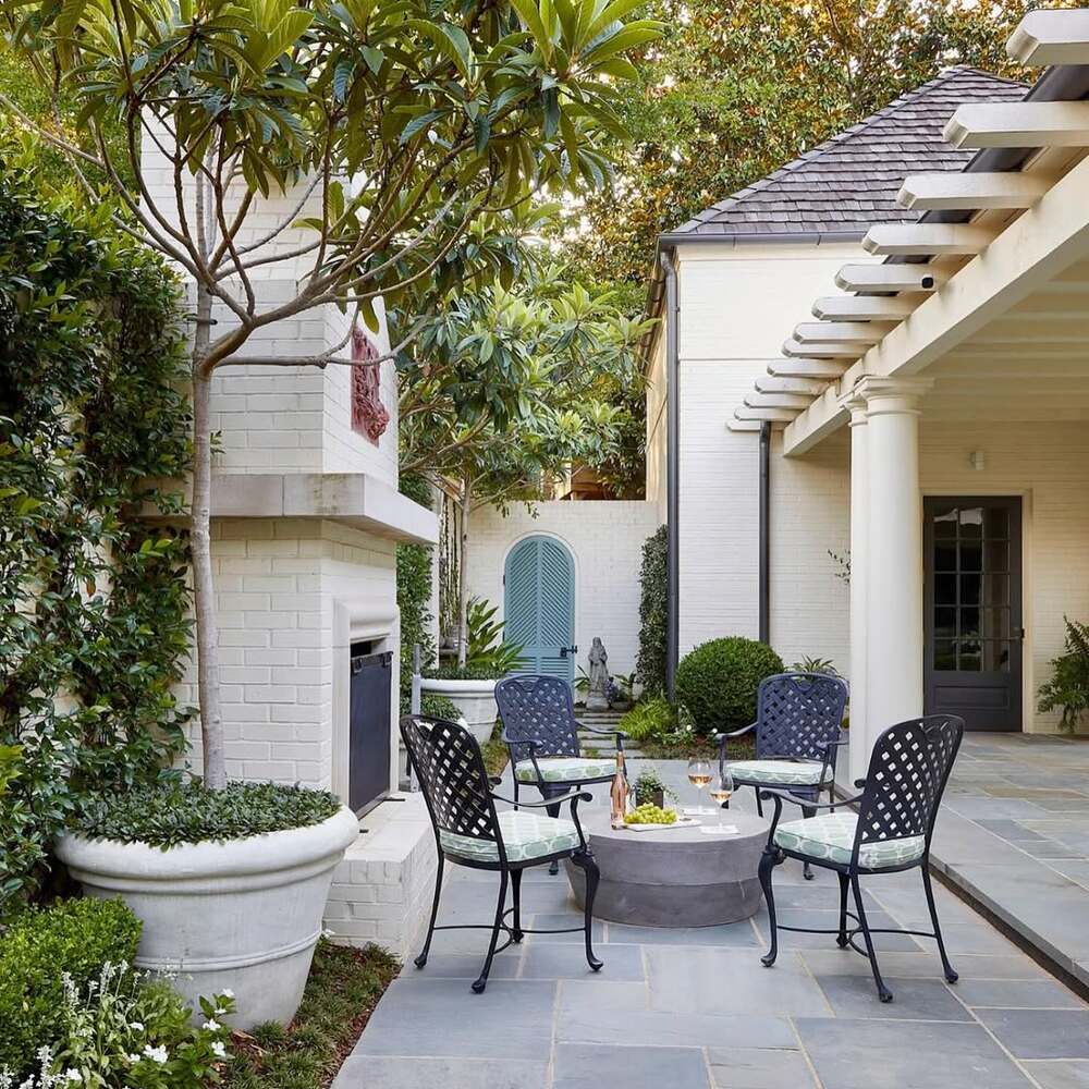 Elegant home garden with chairs Elegant home garden with chairs