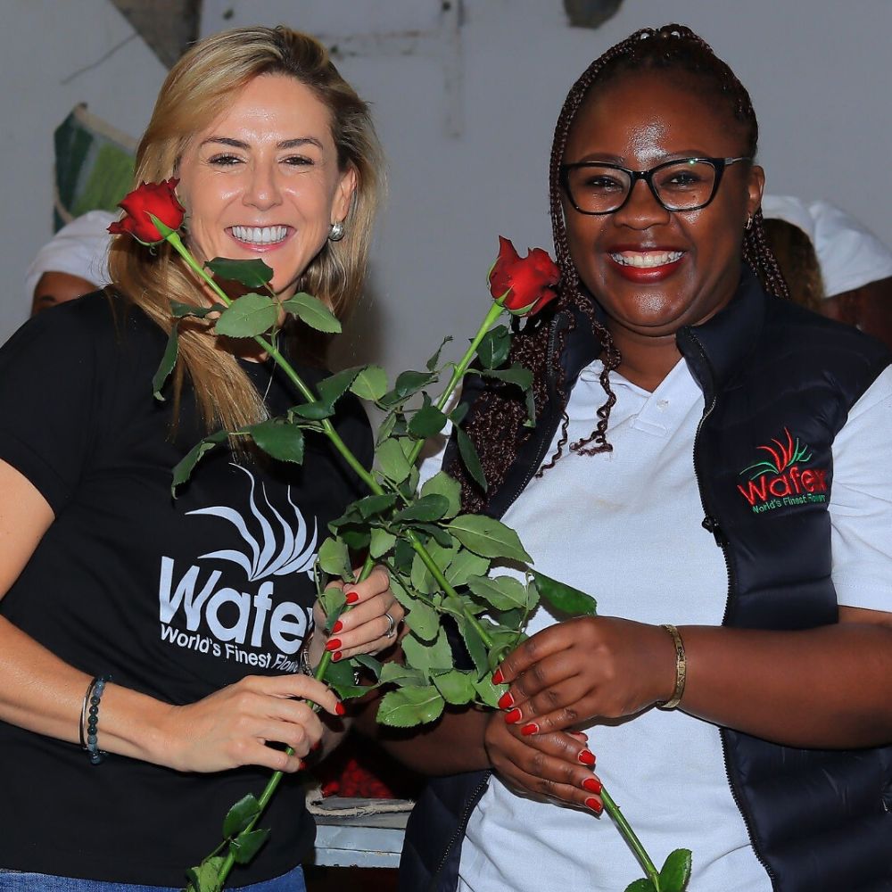 Andrea Hidalgo with her colleague Florence Didy during her visit to Wafex Kenya 10 Questions to Andrea Hidalgo