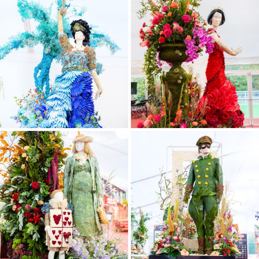 Downton Abbey floral mannequins at Kew Gardens