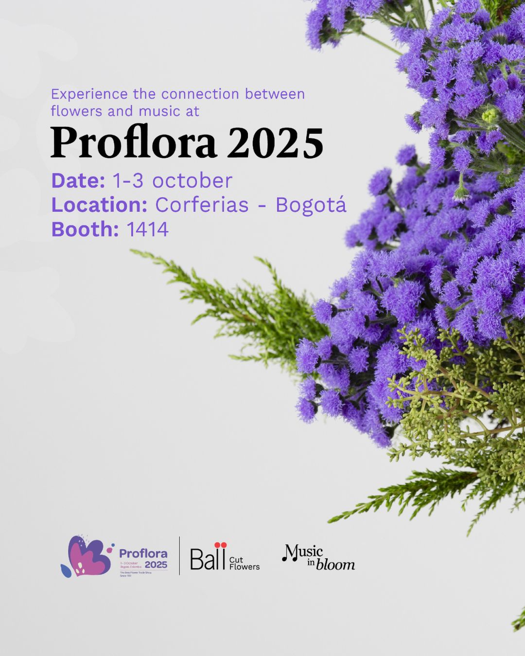 Invitation to Proflora Music in Bloom by Ball Cut Flowers 