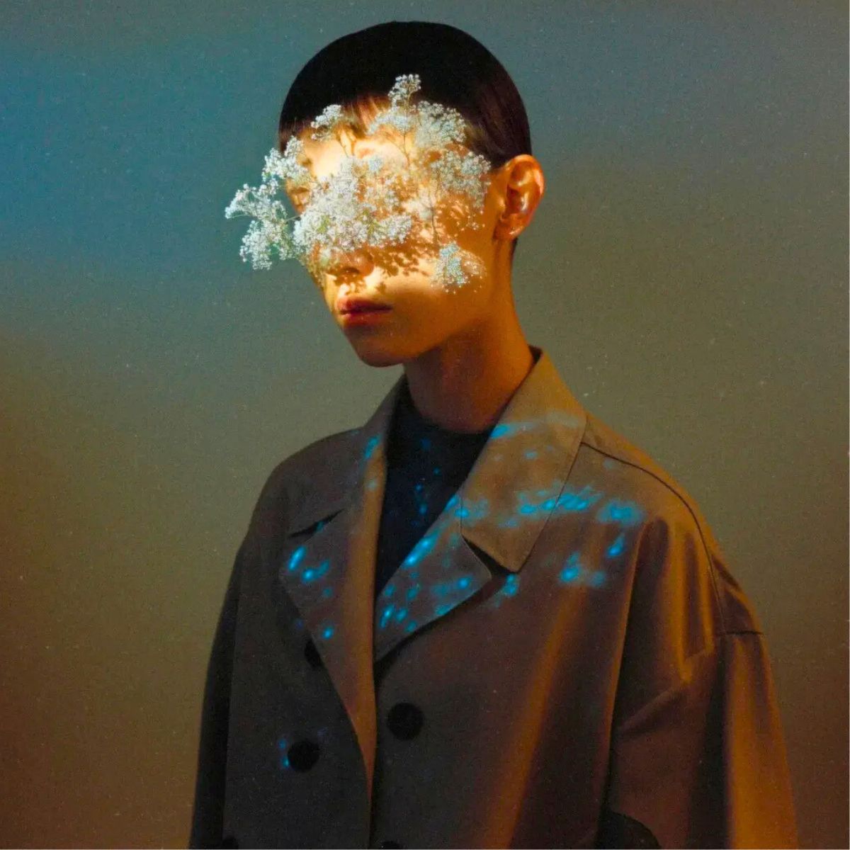 Gypsophila in a models face made with AI