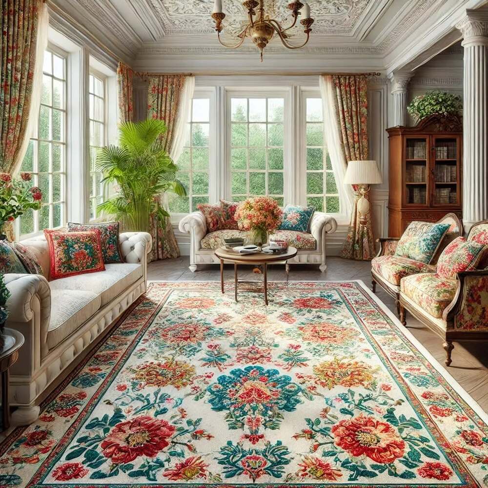 Classic interior featuring floral patterns Classic interior featuring floral patterns