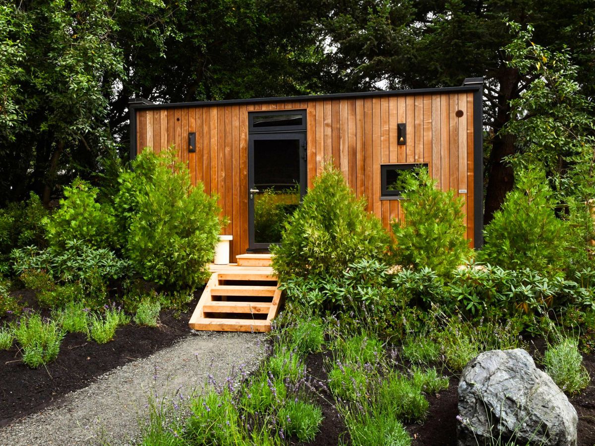 The cabins surrounded by nature