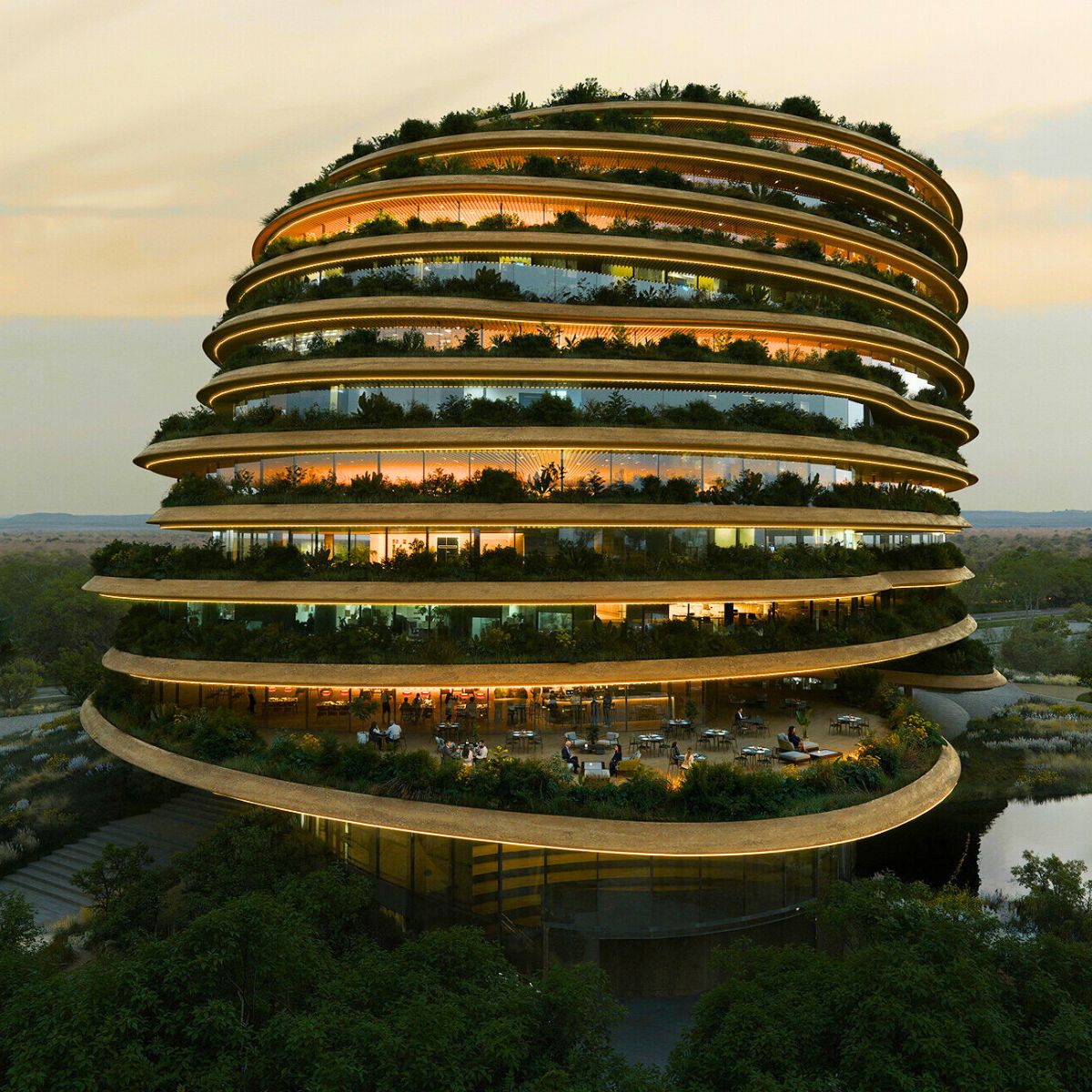 The facade of the building in Brazil