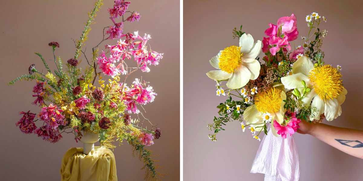 Floral designs with bold colors