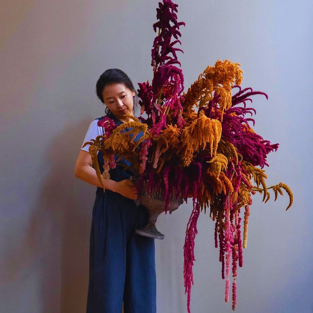 Amaranthus tassels in a design The Love Lies Bleeding Plant Also Called Amaranthus Caudatus