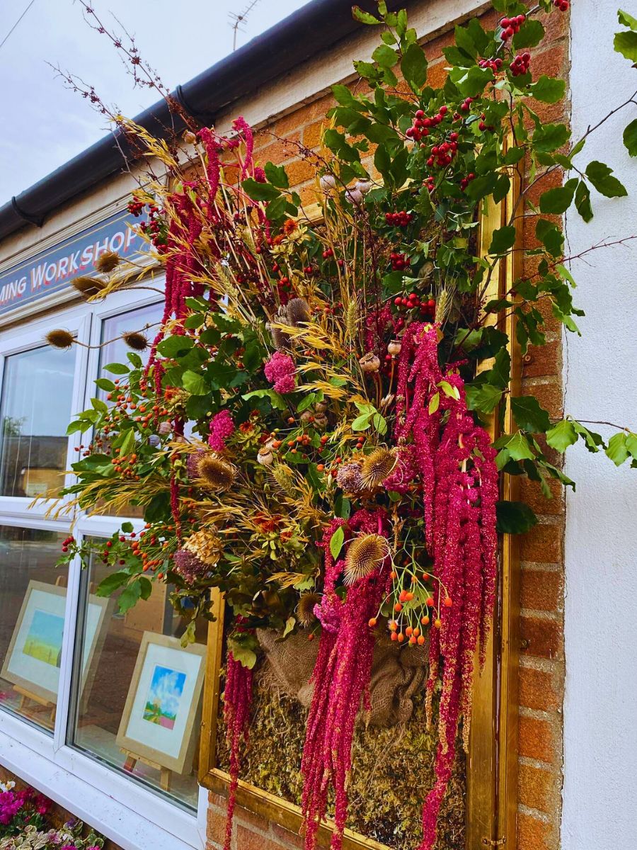 Mixed floral design The Love Lies Bleeding Plant Also Called Amaranthus Caudatus
