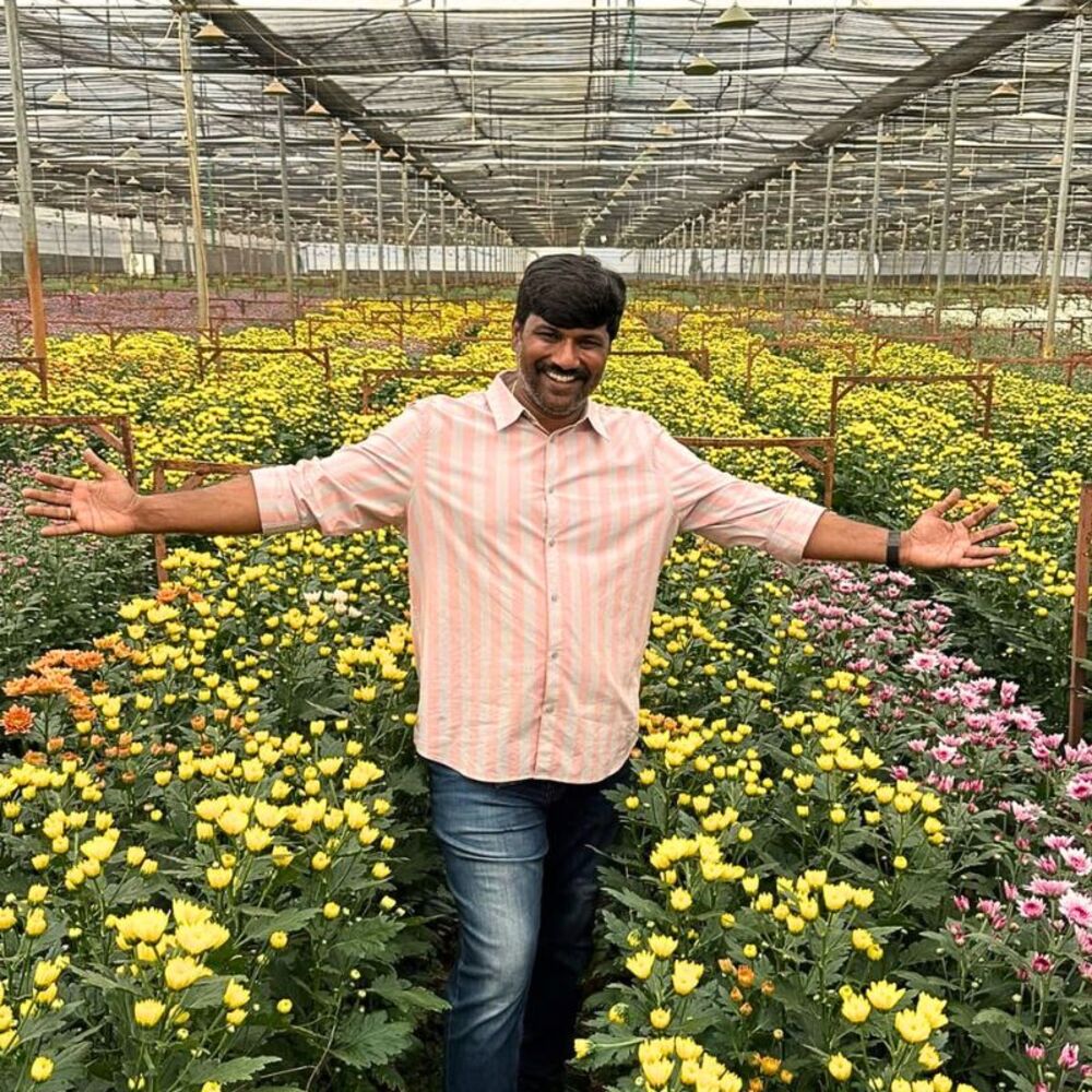 Srikanth Bollapally at his greenhouse