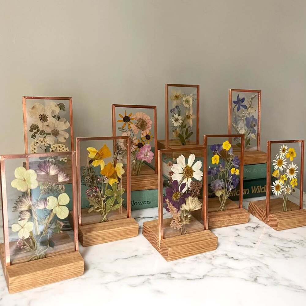Pressed flower art desk display for student Pressed flower art desk display for student