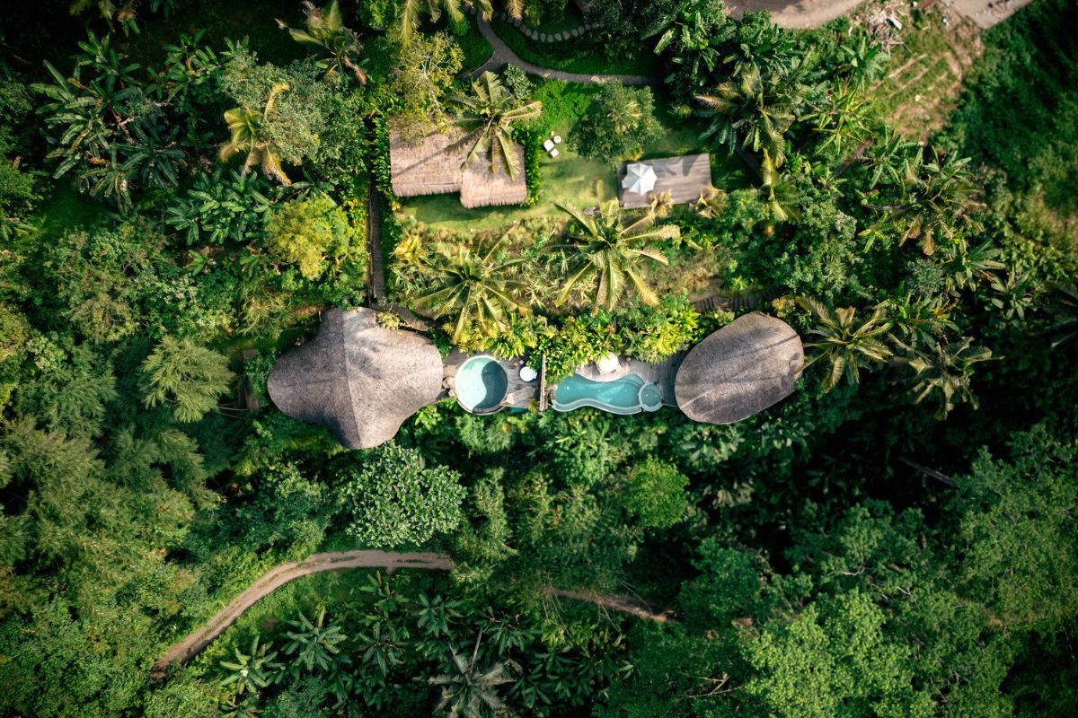 A complete view of the Belalu Dome Villa in Bali A complete view of the Belalu Dome Villa in Bali