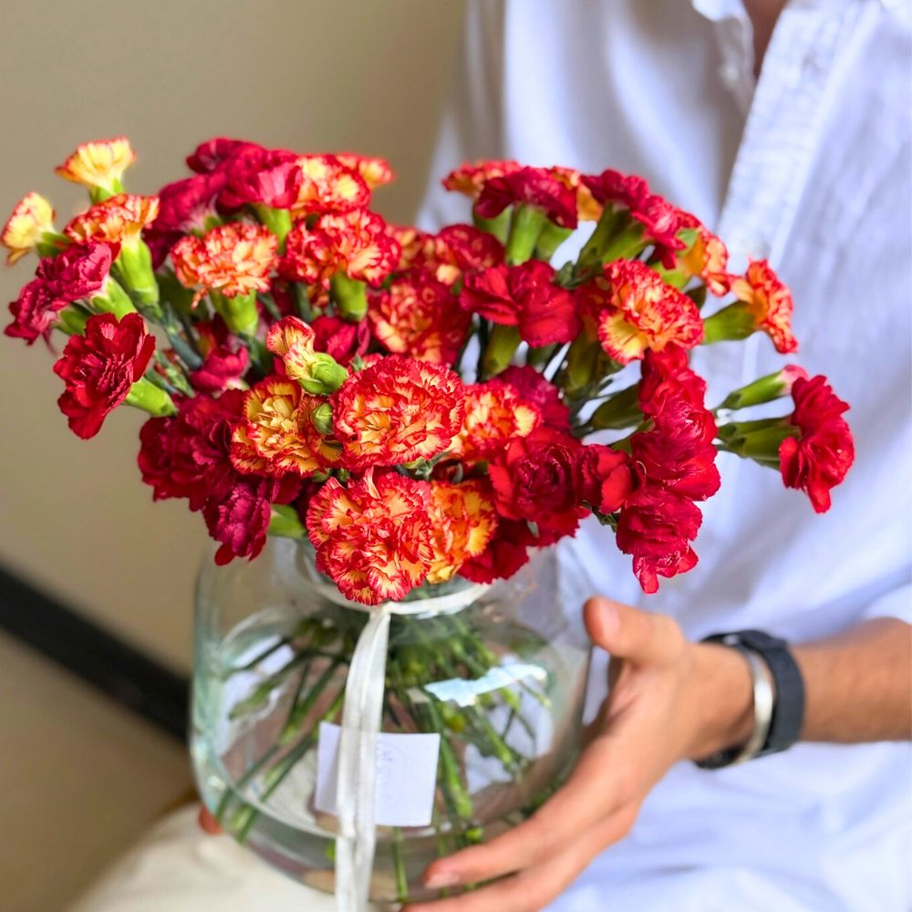 carnations vase carnation flowers in a vase